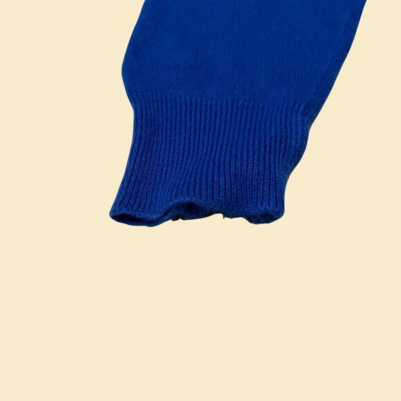 60s blue acrylic turtleneck by Designers Originals Luxelon, new old stock L / 40 - Picture 2 of 9